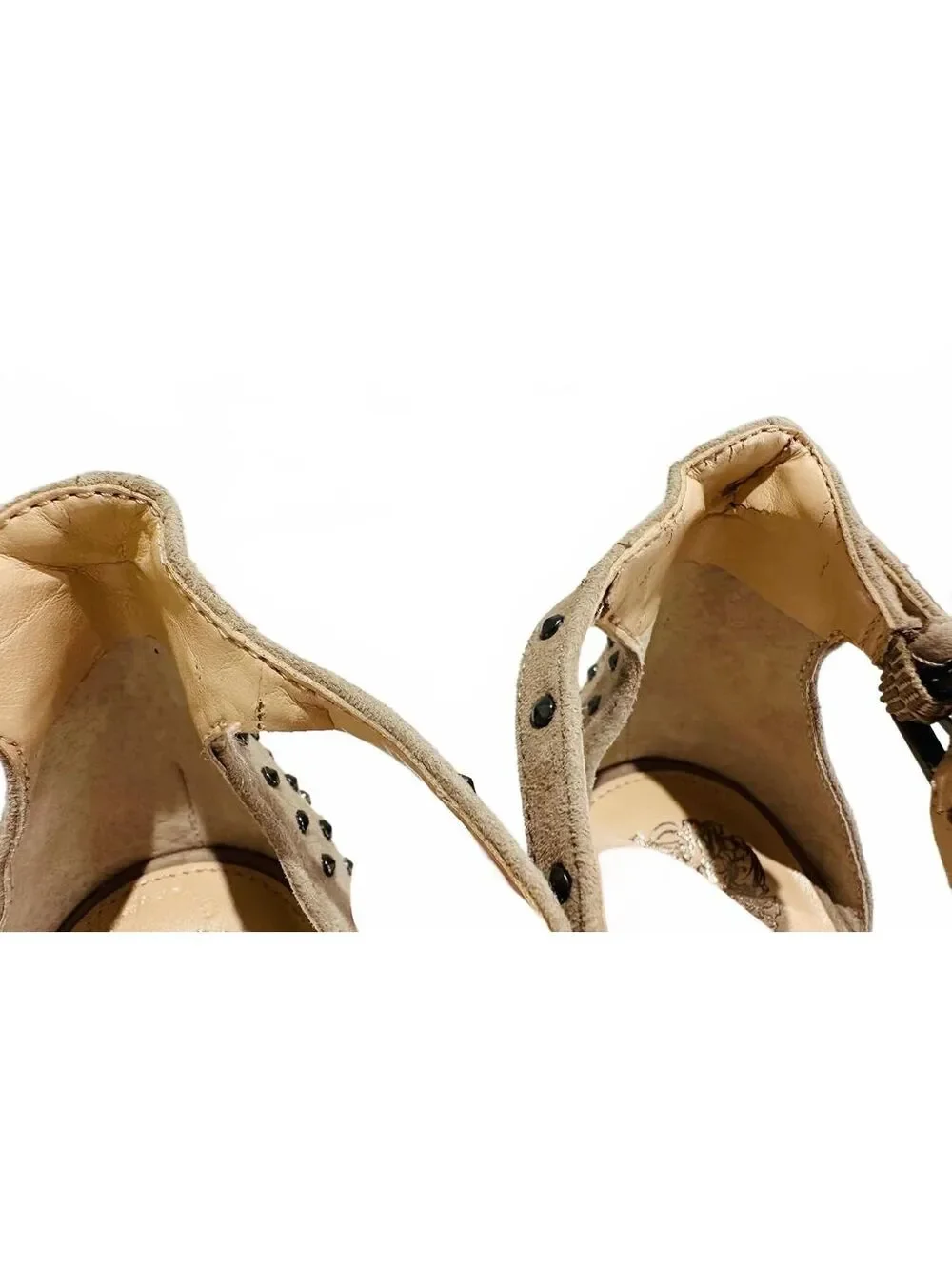 Vince Camuto Women's Suede Studded High Heel Sandals Ankle Strap Size 10